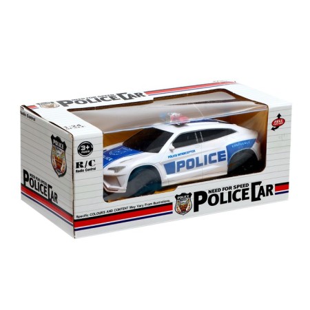 Radio-controlled “Police” machine works on batteries, white-blue color-6