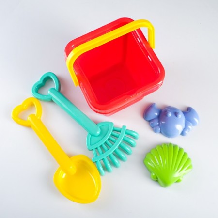 Set "Buckets, shoulder blades, molds": 5 toys for sandboxes, plastic, 14 x 25 cm, mix-5