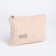 Cosmetic bag with lightning, textura, beige color