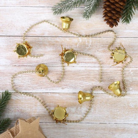 Beads for a Christmas tree 90 cm "drums" gold