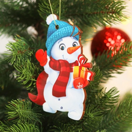 New Year's Christmas tree suspension "New Year! Snowman "-3