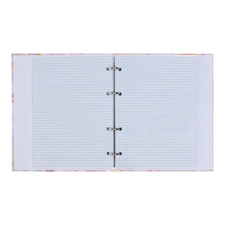 A notebook on the rings of A5 120 sheets in the Calligrata cage "Light marble", cover 7BC, without cutting down under the rings, offset block-5