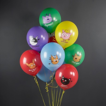 Shar Latex 12 “Three cats. We play together”, pastel, 1-way, set 25 pcs., Mix-1