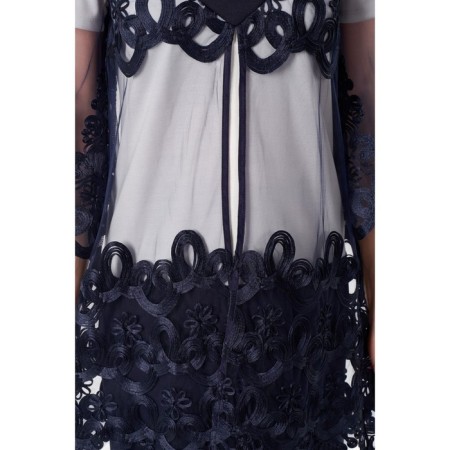 Female dress, size 42, blue, white color-6