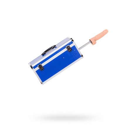 Diva Fuck Box sex machine, 2 nozzles, metal, blue color, 39 cm