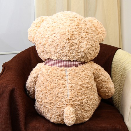 Soft toy "Bear" with heart, 80 cm, beige color-3