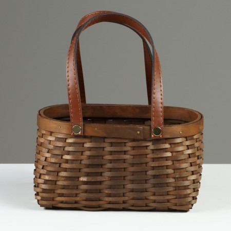 Wicker basket, 21 x 16 x 10/22 cm, brown, sequoia-1