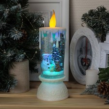 LED figure “Snow with a snowman” 10 × 26 × 10 cm, plastic, sparkles, AAX3 batteries (not complete), RGB glow