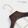 Shoulders - LadoM Brown Gold hanger for costumes, velvet crossbar, beech tree, 42.5 × 4 × 19 cm