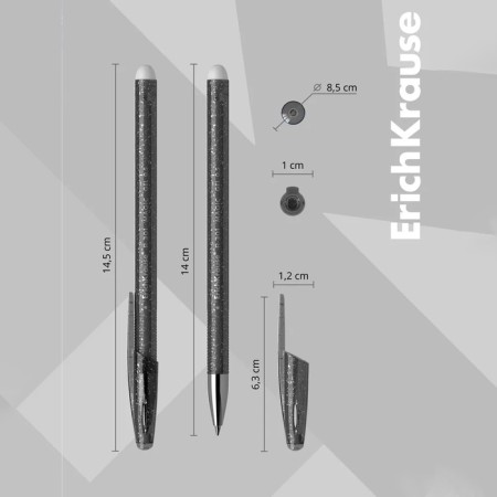 Gel handle washed Erich Krause R-301 Magic Gel, node 0.5 mm, black ink, letter length 200 m, price for 1 pc-3