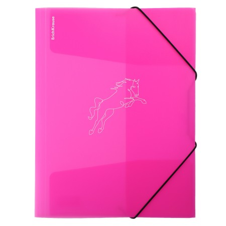 A4 elastic band, 600 μm, Erichkrause "Neon Animals", texture "Sand", pink, mix-4