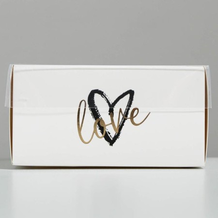 Box for confectionery with PVC lid Love, 11.5 x 11.5 x 6 cm-1