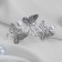 Brooch "Butterflies" trio with pearls, white color in silver