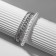 Bracelet Pearl "Chain" with toogle, ball No. 4, white color in silver, l = 16 cm