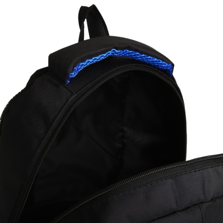 Youth backpack on a zipper, 4 pockets, black/blue color-5