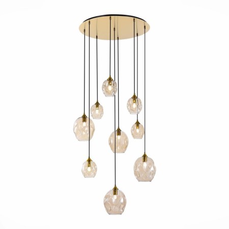 Suspended chandelier ST LUCE. SL1188.303.09. Idesia. 9x40 W, E14/E27, 87x87 cm, brass color-3