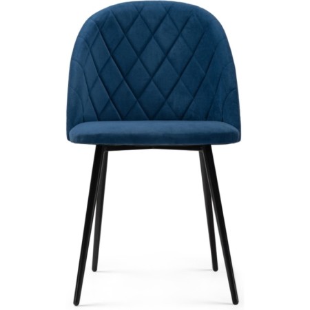Stol on a metal frame Zest metal/velor, black/blue 50x54x81 cm-1