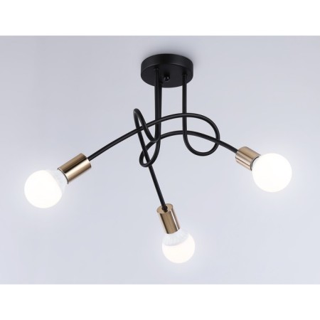 Lamp ceiling in the style of Ambrella Light, Loft, TR80415, 3HE27, black color, gold-3