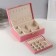 Casket to the leatherette for jewelry "Queen" pink 18x27x9 cm