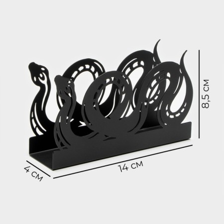 Magistro napkin "Snake", 14 × 4 × 8.5 cm, black color-1