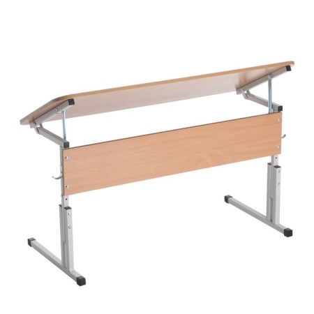The table is a student round. double-adjustable tilt over the angle and height growth gr. No. 3-5-1