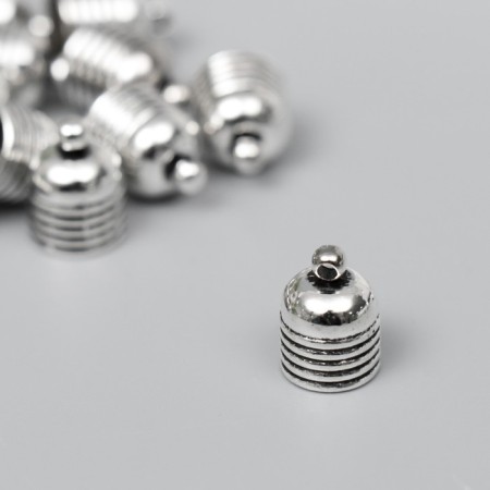 Container Metal for creativity "Dome with stripes" silver G115B347 1.3x1 cm