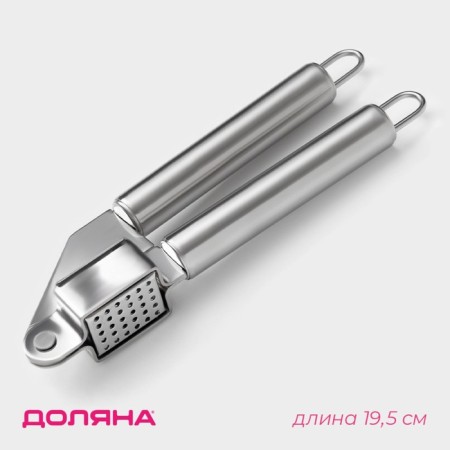 Press for garlic shares "metallic", 19.5 cm, silver color