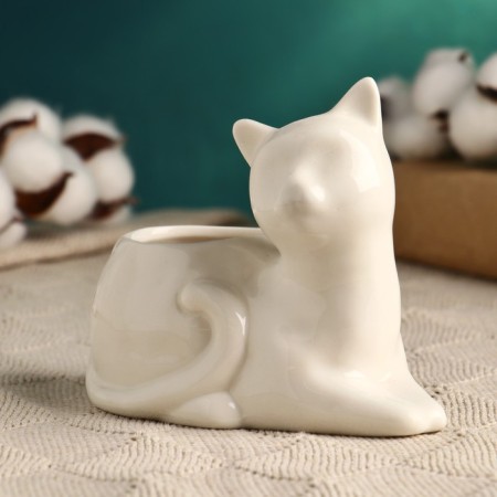 Pot "Kitten" White, 13x10.5x12.5cm-1