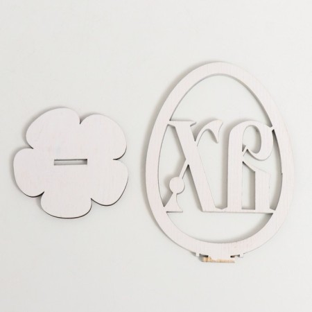 Easter decor "XV" 6.5x4.7x9.3 cm (set 2 parts) white-4