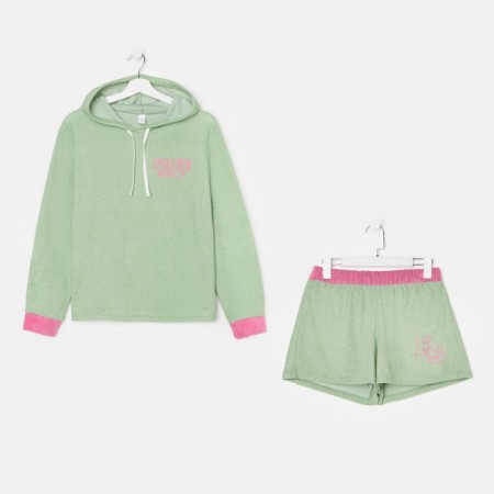 Women's costume (sweatshirt and shorts), peppermint color, rn 50-8