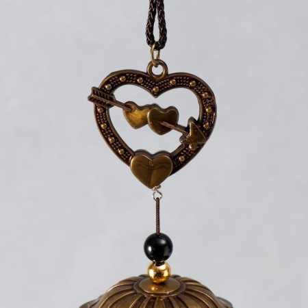Wind Music Metal "Heart with an arrow" 3 bells 40 cm-1