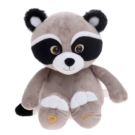 Soft toy "Raccoon Joe", gray color, 25 cm