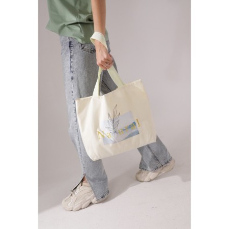 NATURAL-shoper bag without lightning with lining, beige color-8