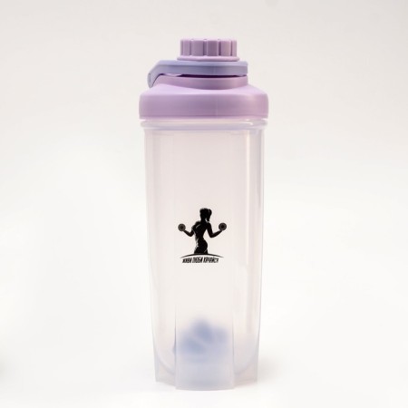 Shaker, 700 ml, series: PowerPlus, "Live, love, swing", 23.5 x 7 cm, lilac