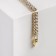 Bracelet with rhinestones "shine" 2 rows, white color in gold, 18cm