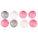 Balls for dry pool with a pattern, ball diameter 7.5 cm, set 150 pieces, pink, white, gray color