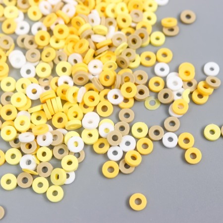 Beads for PVC creativity "Olive-white rings" set ≈ 330 pcs 0.1x0.4x0.4 cm-1