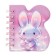 Notebook Gift Book on the comb 80l, line, color block, PVC Bunny PVC cover (10x10.5cm) 10539