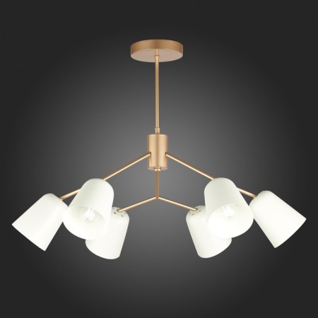 Ceiling EVOLUCE lamp. Sle155902-06. Mario. 6x40 watts, E14, 69x69x52 cm, golden color-2