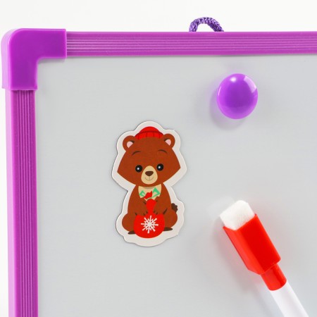 Magnetic marker board for the New Year “I'm learning to draw. Winter drawings "-7