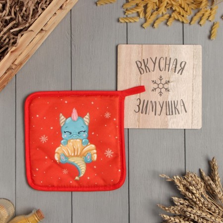 Set of kitchen shade tasty wintering: stand 15*15 cm, take 17*17cm