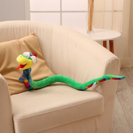 Soft toy "Snake", with a multi -flowered tummy, in the New Year's cap, 95 cm-1