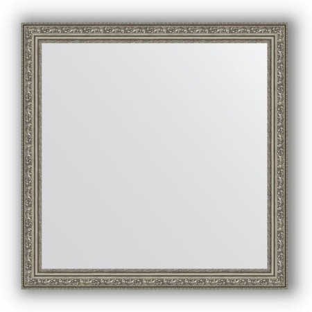 Mirror in the baguette frame - Busted silver vignette 56 mm, 74 x 74 cm, evoForm