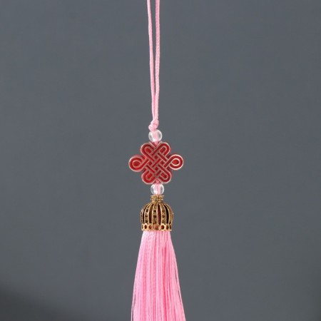 Suspension textiles, plastic "Knot of happiness and infinity" Direct pink 0.7x1x9.5 cm-1