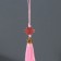 Suspension textiles, plastic "Knot of happiness and infinity" Direct pink 0.7x1x9.5 cm