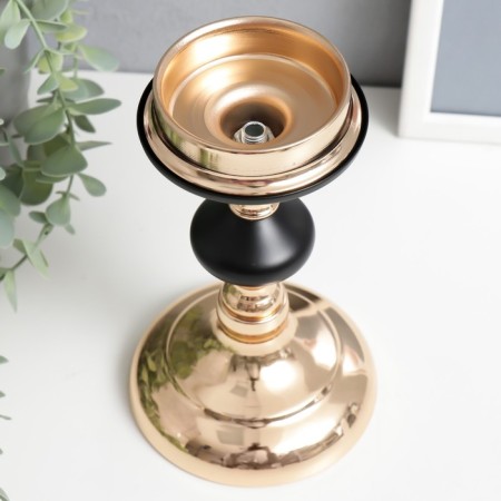 Summary Metal for 1 candle "Black Night" Gold 19x11x11 cm-2