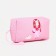 Cosmetic bag with a handle, a pink color