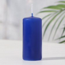 Candle - Aromatic Lavender cylinder, 4x9 cm, 11 hours, 88 g, blue