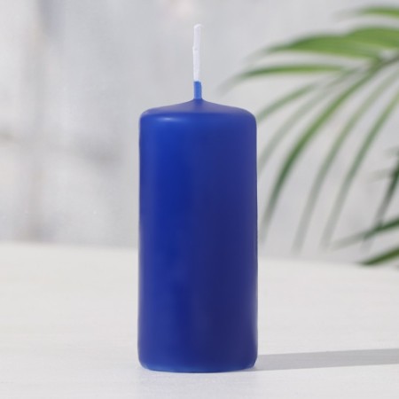 Candle - Aromatic Lavender cylinder, 4x9 cm, 11 hours, 88 g, blue