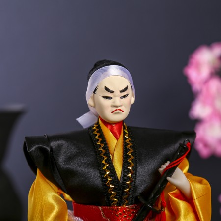 Collector doll "Warrior in a bright kimono with a saber" 30x12.5x12.5 cm-8